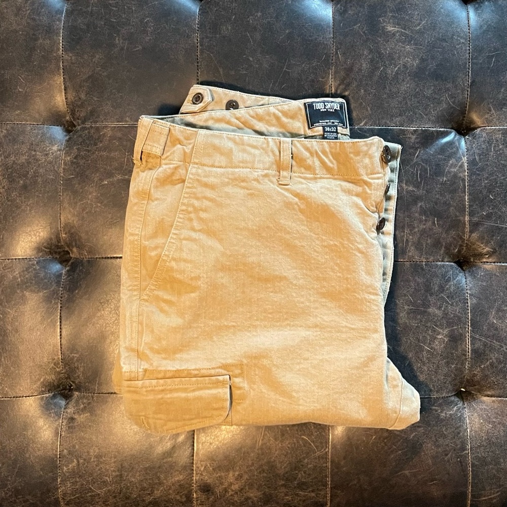 Todd Snyder Slim Herringbone Cargo Pants - 36x32